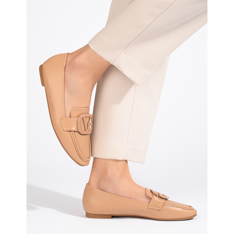 Mocasines slip-on mujer Shelovet beige 1