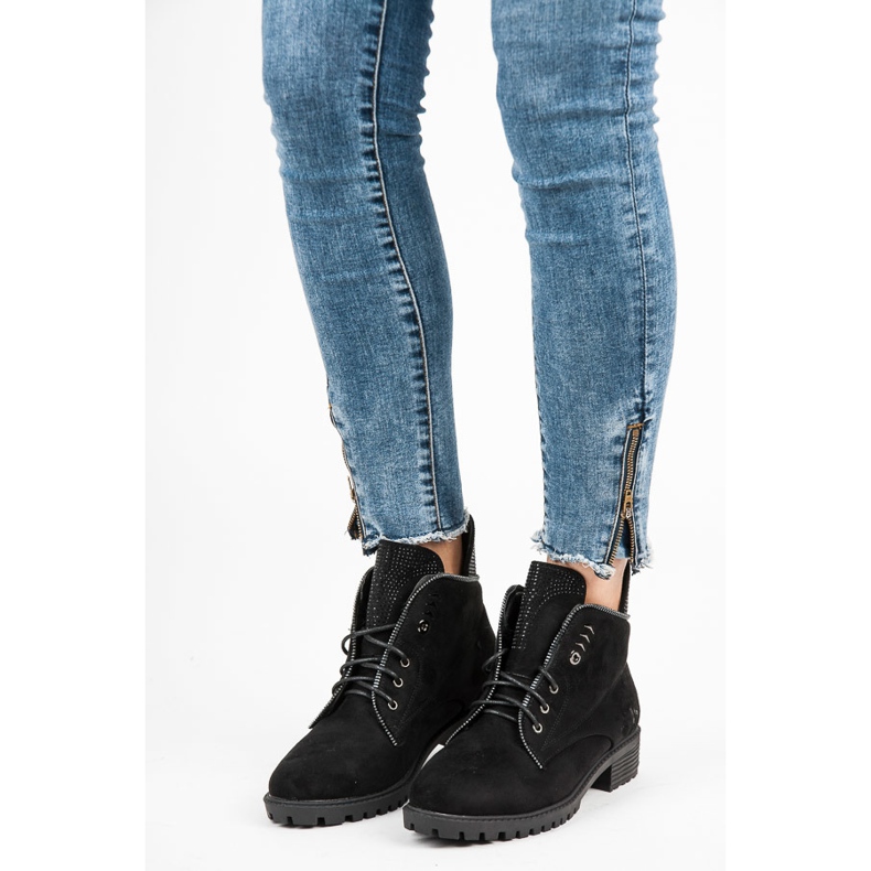 Vices botas con cordones con estilo negro 1