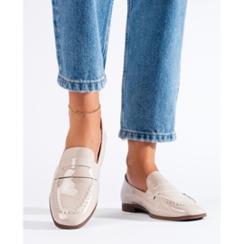 Mocasines de mujer charol beige Shelovet 1 Mocasines de mujer charol beige Shelovet 1