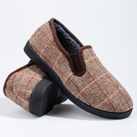 Cómodas zapatillas de hombre marrones de Shelovet marrón 3