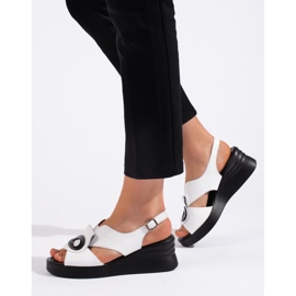 Goodin Sandalias blancas mujer cómodas blanco 1