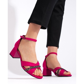 Goodin Sandalias mujer ante fucsia rosado 4