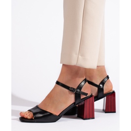 Goodin Sandalias de mujer elegantes de tacón negro. 3