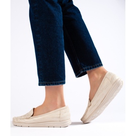 Mocasines mujer beige 4