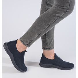 Deportivas slip-on de mujer azul marino 4