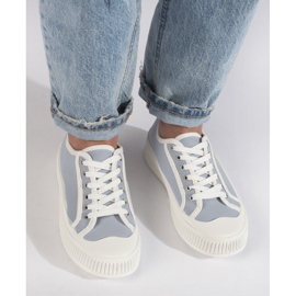 Deportivas plataforma mujer celeste azul 4