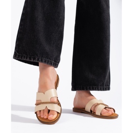 Chanclas beige de mujer elegantes 4