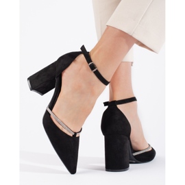 Zapatos de tacón de ante negro 3