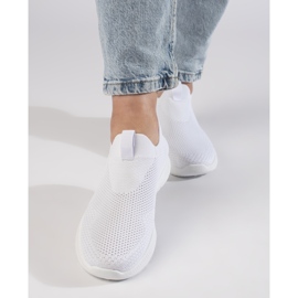 Zapatillas deportivas sin cordones blancas. blanco 4