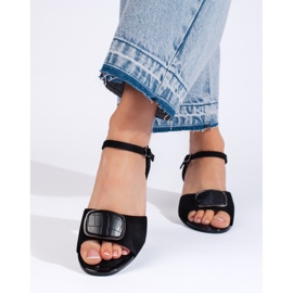 Sandalias negras elegantes de tacón alto de Sergio Leone negro 3