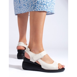 Cómodas sandalias cuña blancas de Sergio Leone blanco 1