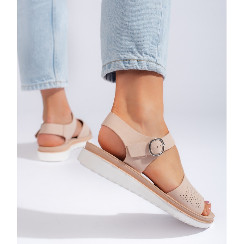 Sandalias de plataforma rosa claro de Sergio Leone 1