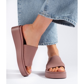 Sergio Leone Sandalias cuña mujer rosa 2