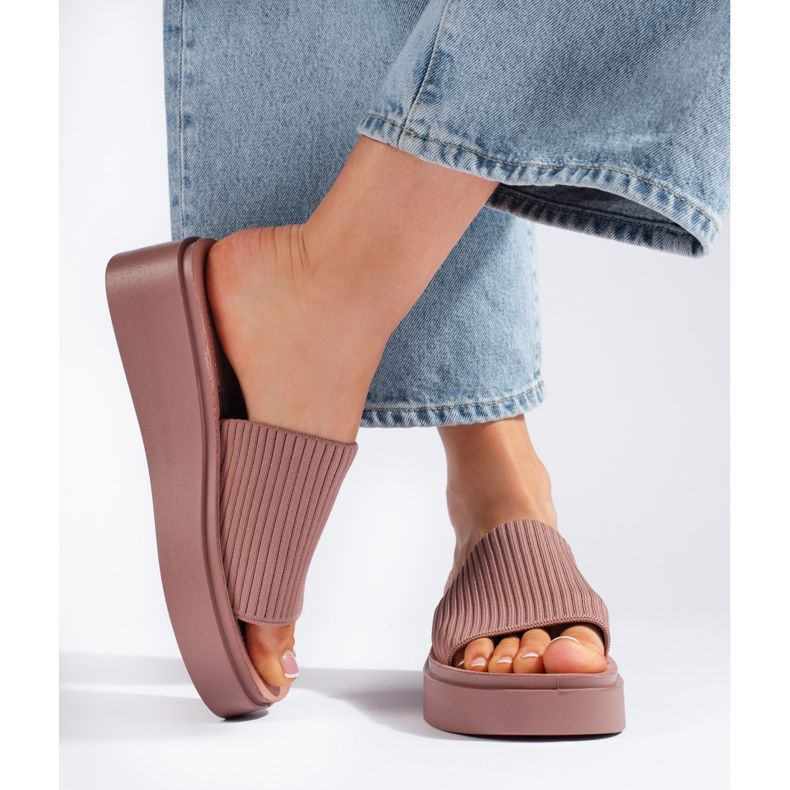 Sergio Leone Sandalias cuña mujer rosa 2