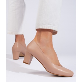 Sergio Leone Elegantes zapatos de tacón de mujer beige. 1