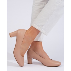 Sergio Leone Elegantes zapatos de tacón de mujer beige. 2