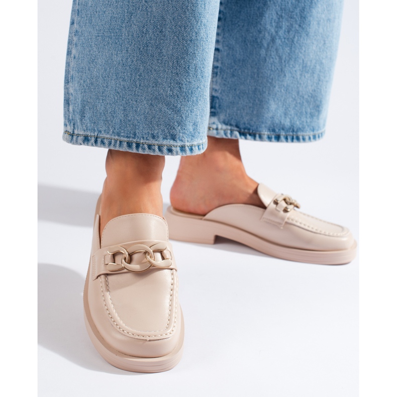 Chanclas plataforma entera beige 1