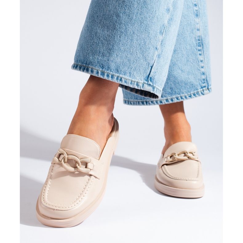 Chanclas plataforma entera beige 2