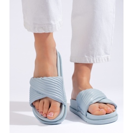 Chanclas planas de mujer azules 3