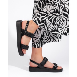 Sandalias negras con plataforma negro 2