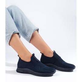Deportivas slip-on de mujer azul marino 1