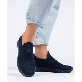 Deportivas slip-on de mujer azul marino 2