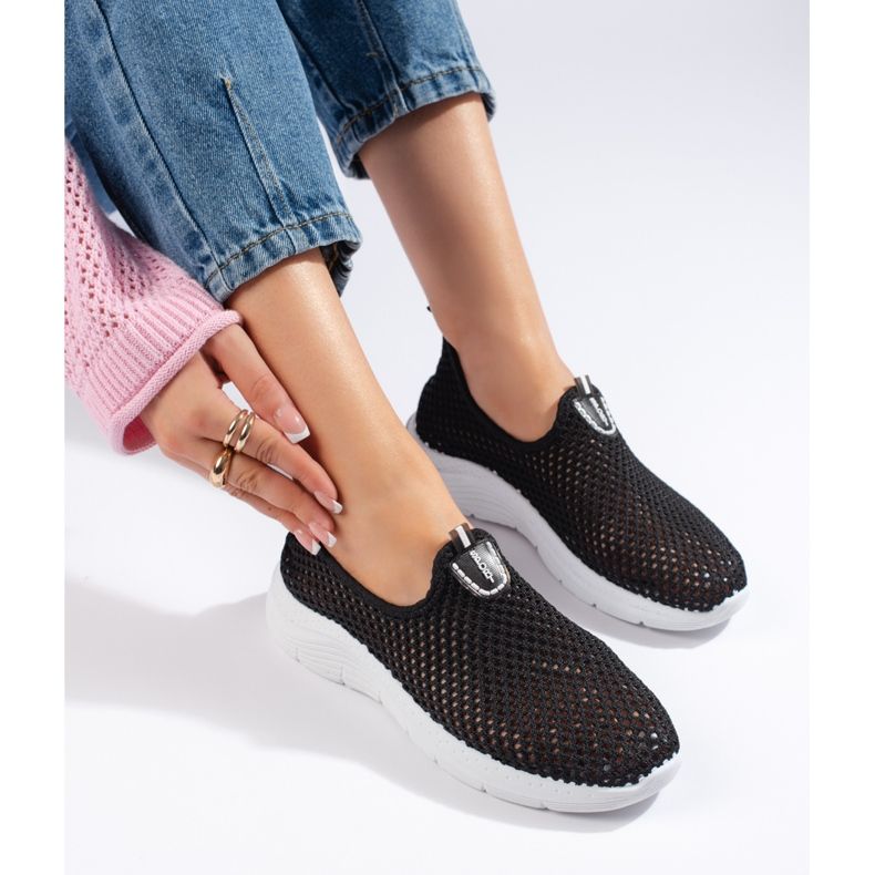 Deportivas caladas slip-on negras negro 1