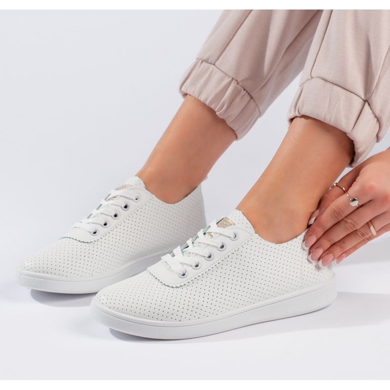 Seastar Zapatos blancos con cordones para mujer. 2