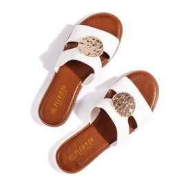 Chanclas planas mujer blancas blanco 3