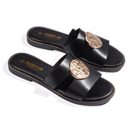 Chanclas clásicas de mujer negras. negro 3