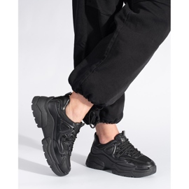 Zapatillas negras con suela gruesa negro 3