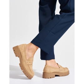 Goodin Mocasín de mujer en ante beige 2