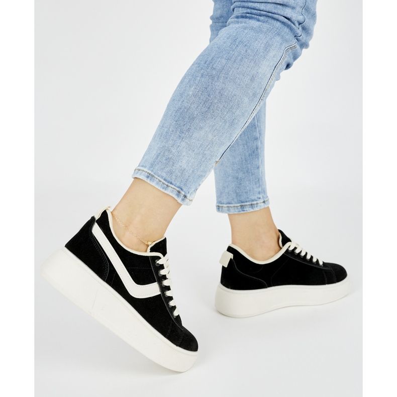 Zapatos plataforma mujer ante negro 1