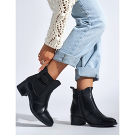Botines negros de tacón bajo para mujer 3