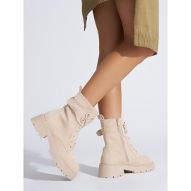 Botas trabajadoras mujer ante beige 3