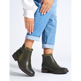 Botines de mujer verdes con tacón bajo 3
