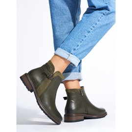 Botines de mujer verdes con tacón bajo 2