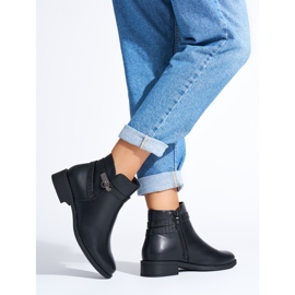 Botines negros de tacón bajo para mujer 2