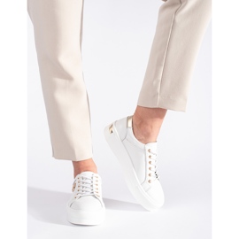 Goodin Zapatillas de piel blanca con suela gruesa. blanco 2 Goodin Zapatillas de piel blanca con suela gruesa. blanco 2