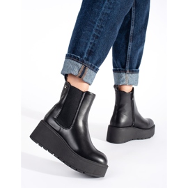Seastar Botas Chelsea de mujer negras con cuña negro 1