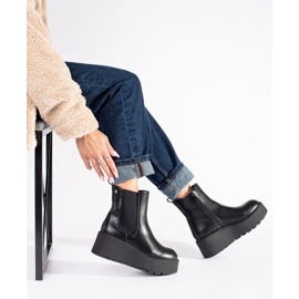 Seastar Botas Chelsea de mujer negras con cuña negro 2