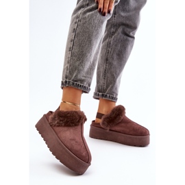 Pantuflas Mujer Plataforma Con Pelo, Marrón Linaris 1 Pantuflas Mujer Plataforma Con Pelo, Marrón Linaris 1