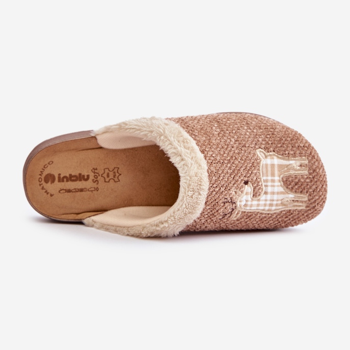 Pantuflas de Mujer Con Reno y Pelo Inblu CT000034 Beige 2