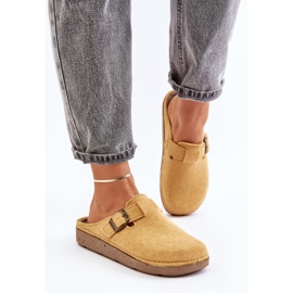Pantuflas Mujer Comodas Con Hebilla Inblu ED000019 Amarillo 4
