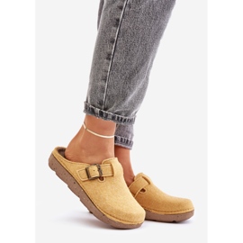 Pantuflas Mujer Comodas Con Hebilla Inblu ED000019 Amarillo 1