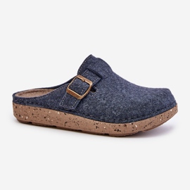 Pantuflas Mujer Comodas Con Hebilla Inblu ED000019 Azul Marino 5