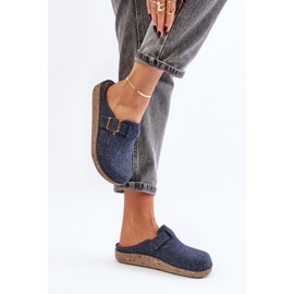 Pantuflas Mujer Comodas Con Hebilla Inblu ED000019 Azul Marino 6