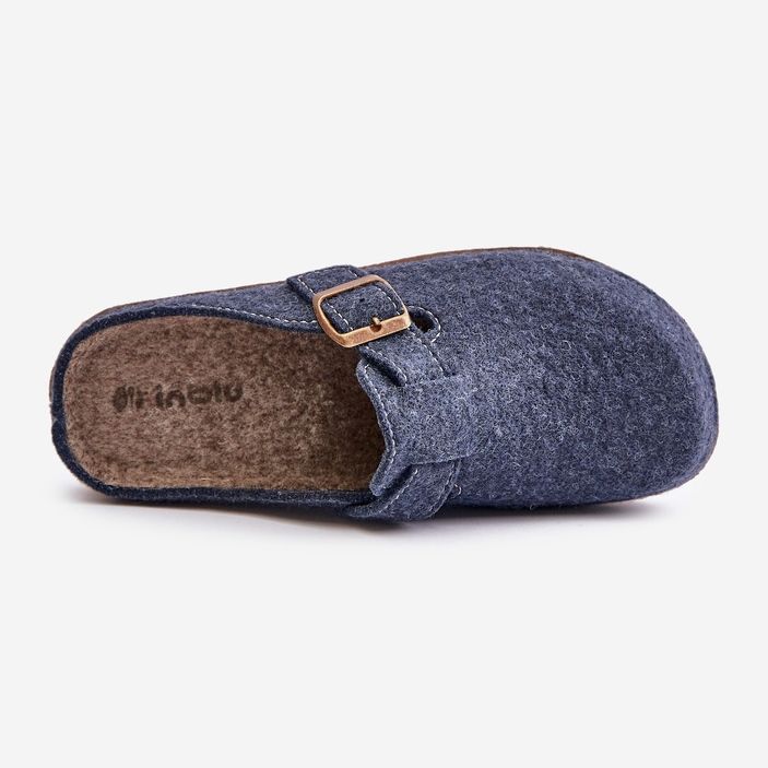 Pantuflas Mujer Comodas Con Hebilla Inblu ED000019 Azul Marino 2