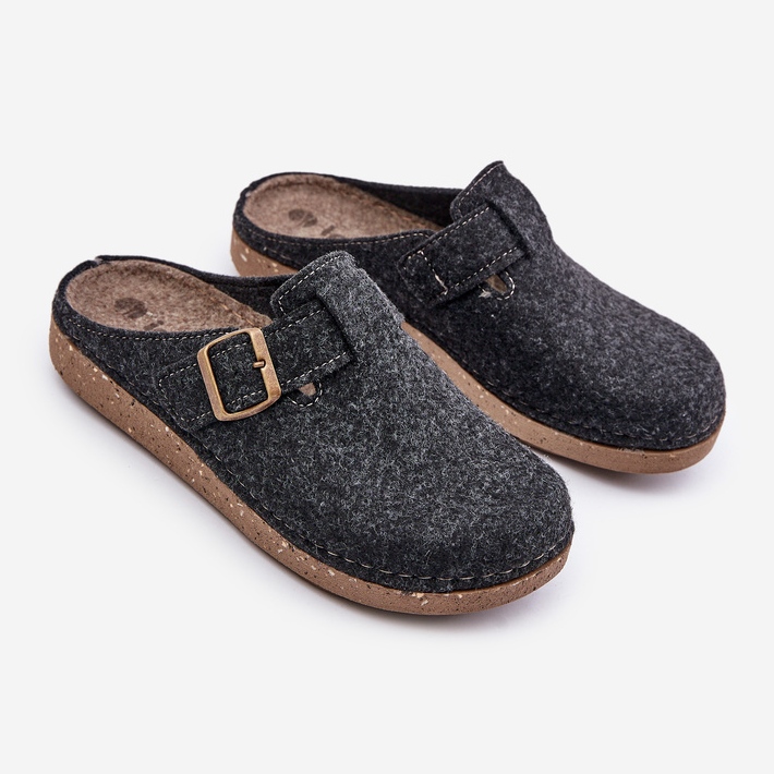 Pantuflas De Hombre Con Hebilla Chanclas Preventivas Inblu MT000012 Grafito gris 1