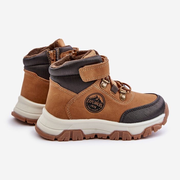 Botas de montaña de invierno para niños con aislamiento y cremallera Camel Temisha marrón 2